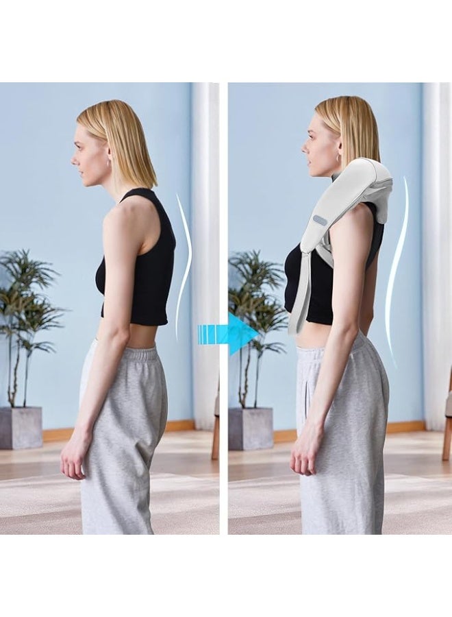 مدلك رقبة وظهر كهربائي لاسلكي مع تدفئة، لتدليك الرقبة، الكتف، وأعلى الظهر، لتخفيف الألم وتحسين الاسترخاء - Image 3